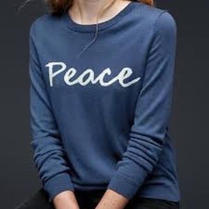NWT Blue Gap “Peace” Sweater
